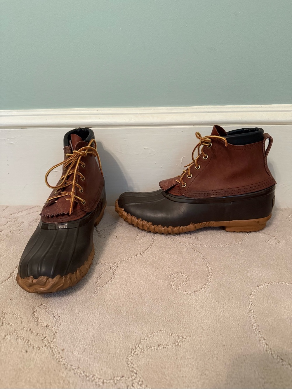 Schnee’s Men’s Leather Duck Pac Boots Brown Size 11 Bozeman Montana
